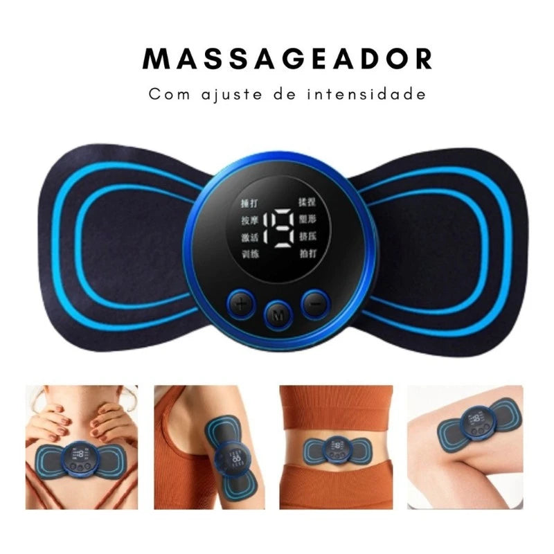 Mini Massageador EMS Portátil – Alívio Imediato para Dores Musculares e Cervicais FRETE GRATES