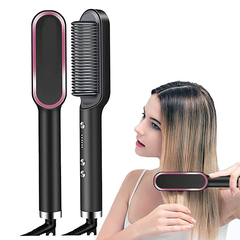 Escova de Cabelo Elétrica Pente de Aquecimento para Alisador Bivolt – Conforto, Praticidade e Cabelos Lisos em Minutos FRETE GRATES