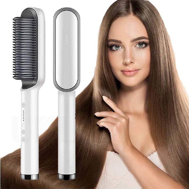 Escova de Cabelo Elétrica Pente de Aquecimento para Alisador Bivolt – Conforto, Praticidade e Cabelos Lisos em Minutos FRETE GRATES