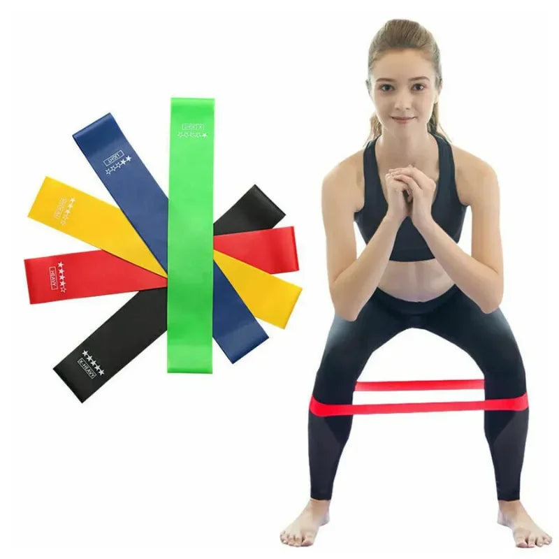 Kit de 5 Mini Faixas Elásticas – Ideal para Exercícios, Academia, Treinos Funcionais e Mobilidade em Casa FRETE GRATES