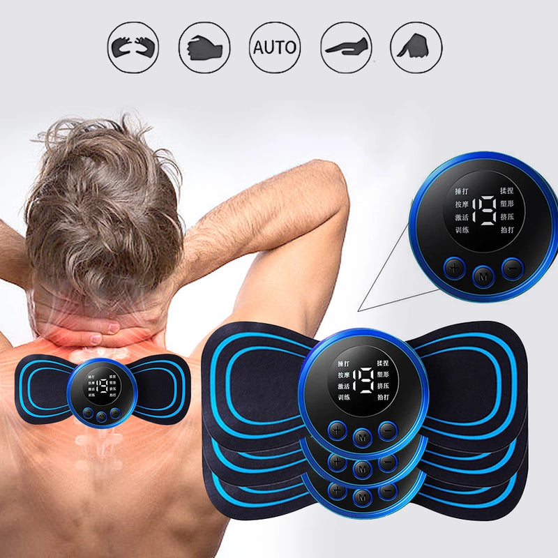 Mini Massageador EMS Portátil – Alívio Imediato para Dores Musculares e Cervicais FRETE GRATES